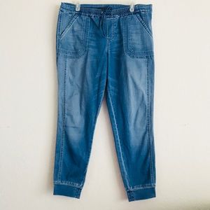 Level99 | Denim blend joggers.